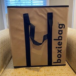 BoxieBag Reusable Grocery Tote in Tan with Black Trim